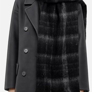 Black and Gray Striped Scarf NWT Soft